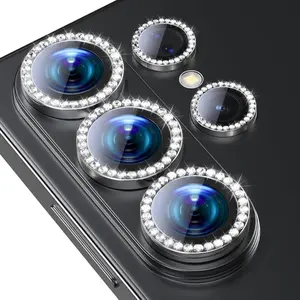 Bling Camera Lens Protector for Samsung Galaxy S26 Ultra, Individual Lens Cover with HD Clear Tempered Glass Camera Screen Protection Film, Case Friendly, Scratch Proof, Accessories(Diamond Black)