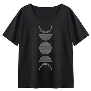 Moon Phases Shirt Minimalist Lunar Cycle Tee Astronomy Gift Celestial Line Art Boho
