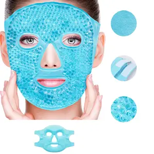 Hot and Cold Compress Ice Face Mask, Reusable Cooling Face & Eye Mask for Dark Circles, Puffiness, Redness, Migraines, Headache and Stress Relief, Soothing Skin Care Mask for Women and Men