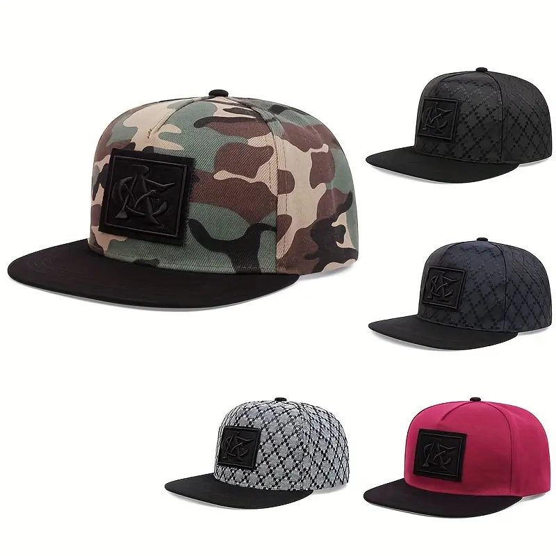 New Men'S Flat Crown Baseball Cap Hip Hop Snapback Hat