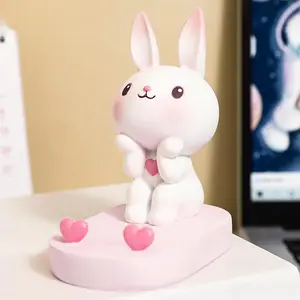Cute Bunny Cell Phone Stand Holder Universal   Smartphone Stand Desktop Phone Holder Funny  Statue Mobile Phones Tablet Stands Creative Desk Ornament for  Office Desk
