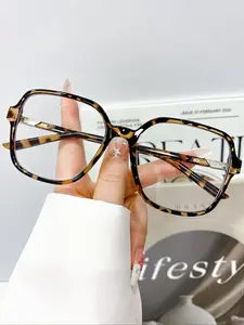 New Fashion Retro Square Glasses, High-Quality Frame Decorations for Men & Women, Simple Versatile Daily Casual Style Eyewear