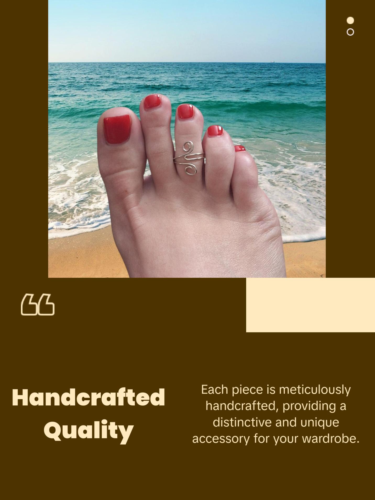 Toe Ring - 14 k Gold Filled or Sterling Silver - Adjustable