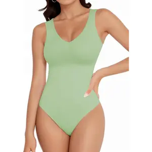 Women's V Neck Sleeveless Bodysuits Halter Body Suits Tank Top for Womens Sexy Going Out Tops Shirts Leotard