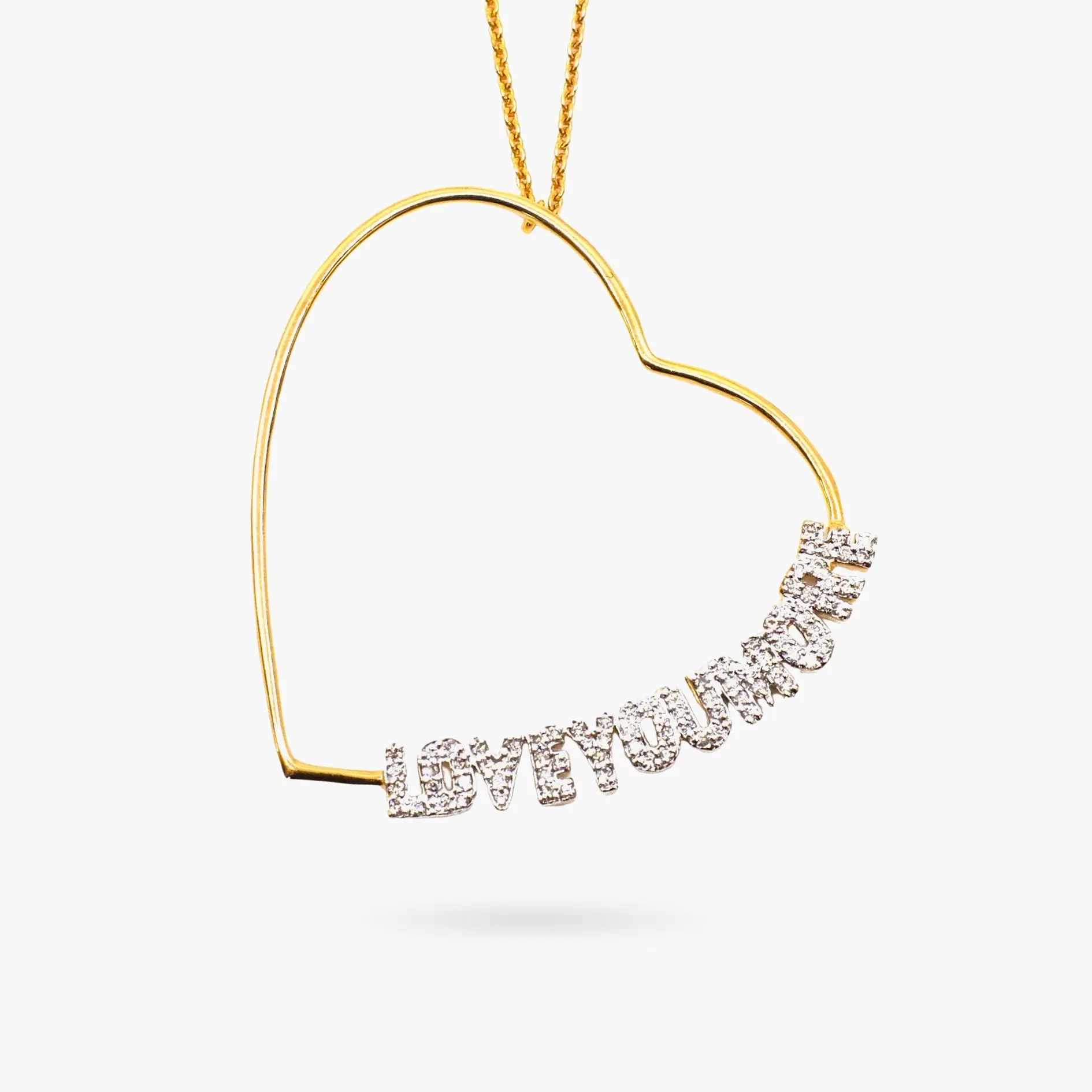 Lucy Love Necklace in White Diamonds and Gold