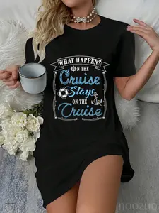 Funny Cruise Ship Vacation Dress - What Happens Stays Dress