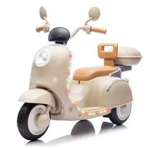 12V Kids Ride On Three-Wheel Electric Motorcycle,2WD,Cool Waterfall Light,Large Storage Space,Intimate Anti-slip & Backrest Design,Center Control W/Bluetooth,Music,USB,Power Display For Kids Aged 3-6. motorcycle kids electric ride car kids kidscar