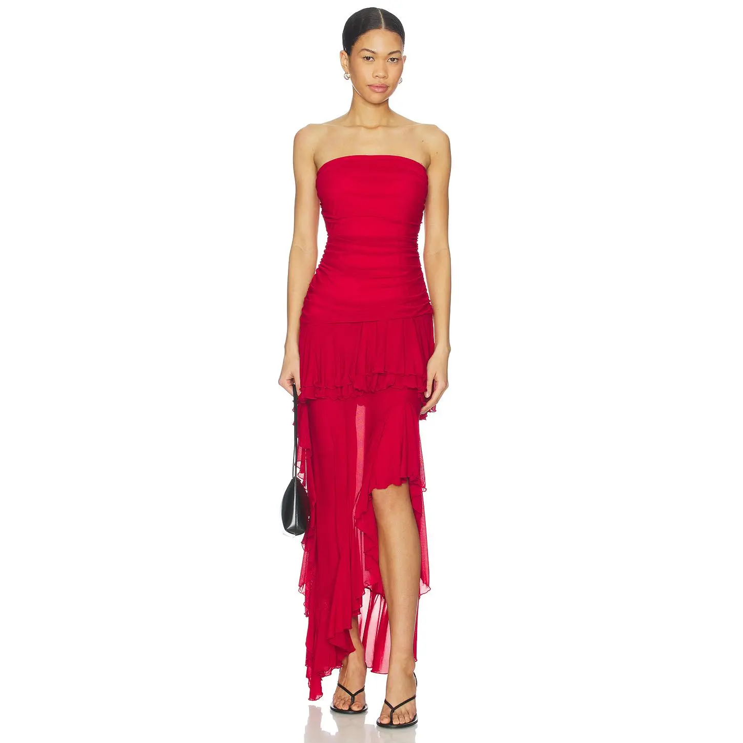 MORE TO COME Lillian Strapless Dress in Red