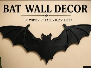 Gothic Bat Wall Decor | Dark Academia Wall Art | Halloween Bat Decor | 3D Printed Bat Wall Hanging | Spooky Home Decor | Minimalist Gothic Hangable Lightweight Decoration