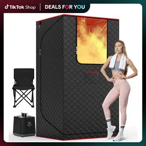 [dealsforyoudays]TEHANLD Portable Sauna Box for Home, Personal Steam Nurecover Saunas Heater at Home Use, 3.0L 1200W Steamer, Indoor Foldable Sauna Tent, Dry Sauna SPA Full Body Inflatable Pool
