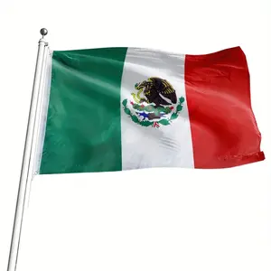 Single pack, available in 2x3 and 3x5 sizes, featuring the Mexican flag design. Suitable for outdoor use, patio and garden decoration. Durable outdoor flag.