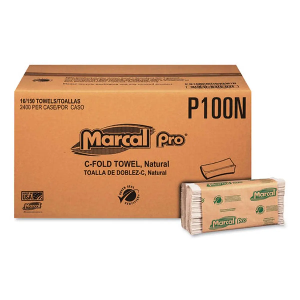 212 MAIN C-Folded JRT 1-Ply Soundview MRC Recycled Paper Tissue Towel, Smooth Absorbent Single-Use Tissues for Bathroom Fixtures (Eco-Friendly Material, Folded Type)