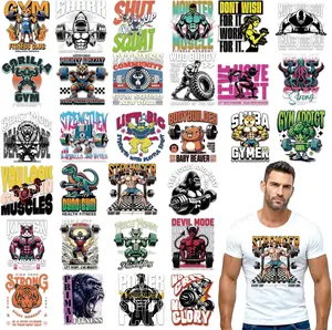 Dtf Transfers Ready to Press - 20 count Fitness Iron on Transfers for Tshirts, Funny Quotes Iron on  Patches, Gym  Heat Transfer Stickers for Clothing Bags Hats Pillow DIY Crafts