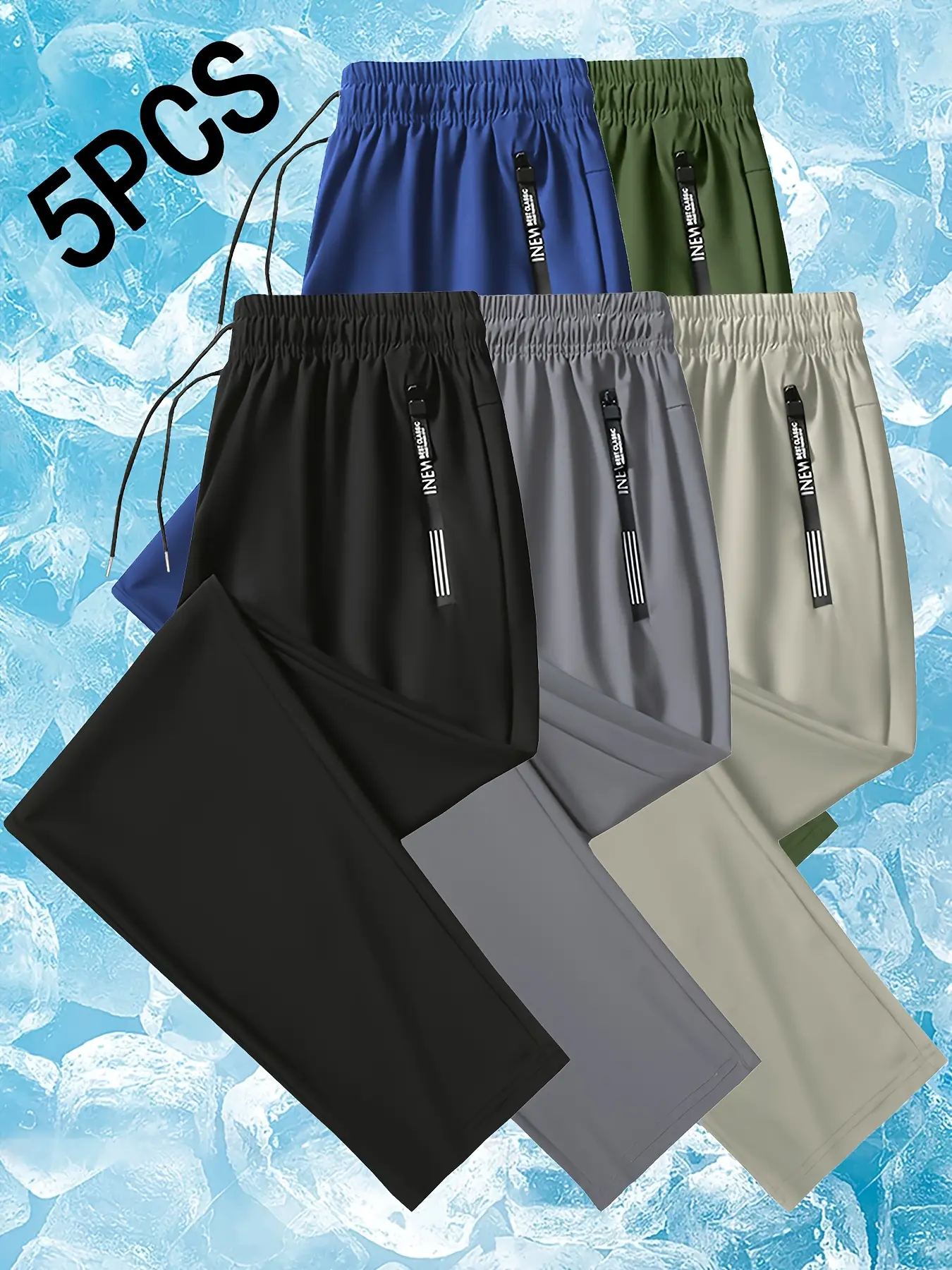 Men’s Summer Ice Silk Lightweight Sports Pants — Thin, Quick-Drying, Breathable, Loose Fit, High Elasticity, Casual Air‑Conditioning Athletic Trousers