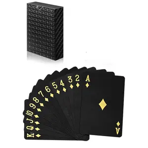 Diamond Waterproof Black Playing Cards, Poker Cards, HD, Deck of Cards (Black)