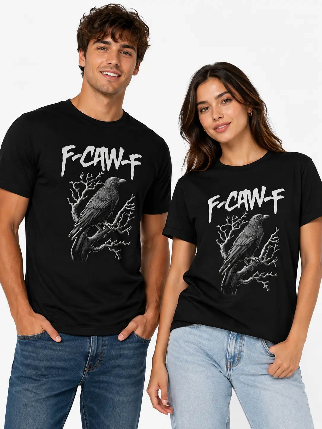 Raven-Core Drop｜Dark Humor Raven Graphic T-Shirt for Men & Women, Vintage Crow on Bare Branch Print, Sarcastic Gothic Streetwear Tee, Cute Women’s Printed Top, Loose Fit Unisex Cotton Short Sleeve Casual Shirt