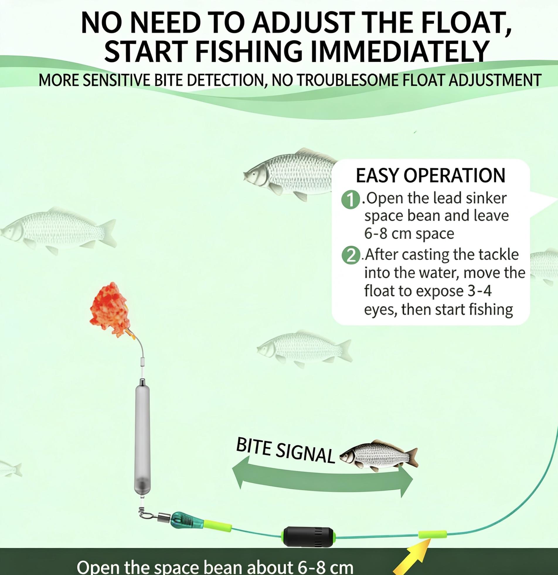 Pre-Tied Off-Bottom Carp Rig | No Float Adjustment | Iseama Gold Sode Hooks | Anti-Snag Weed & Mud Proof for Bass Trout