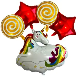 Unicorn Foil Balloon Set – Party Decor (5-Piece Set)
