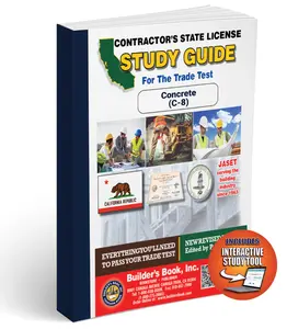 Jaset's California Concrete (C-8) Trade Exam Book and Online Study Tool Home Seminar Course