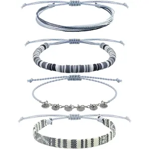 Beach Summer Ankle Bracelet for Women Handmade Braided Adjustable String Anklets Waterproof Surfer Bracelet