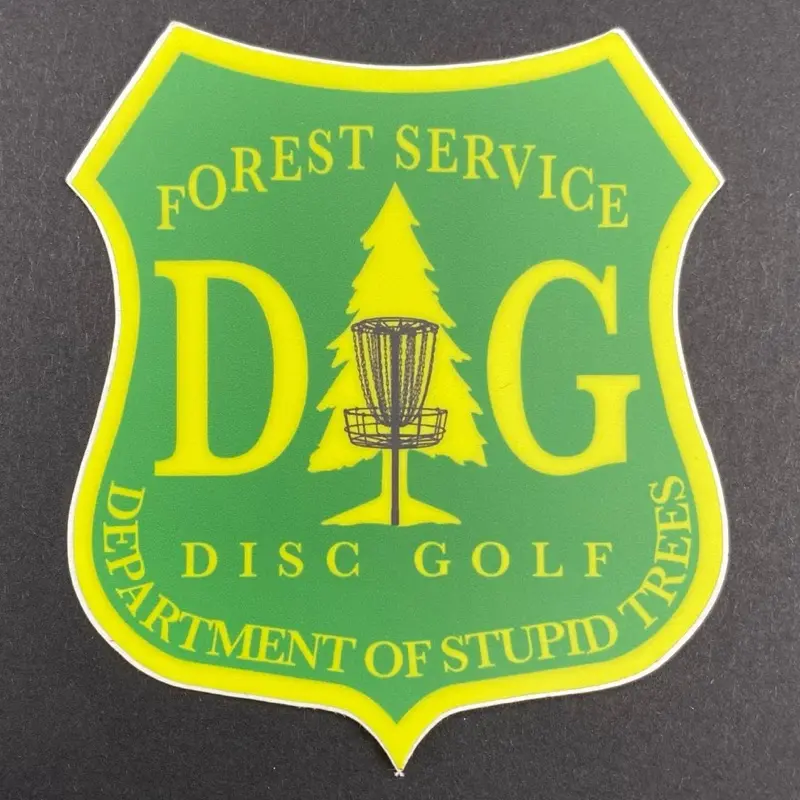 Forest Service Disc Golf 3 inch Vinyl Sticker - Funny Forest Service Design for Disc Golf Enthusiasts