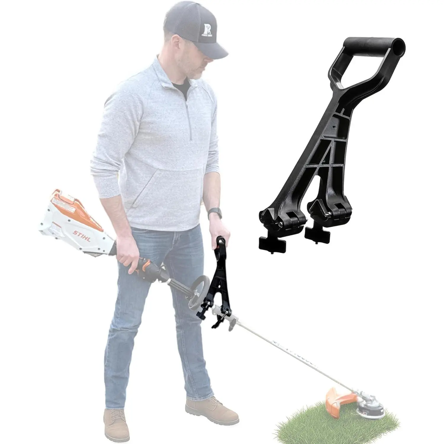 Universal Extension Handle Attachment for Weedeater, String Trimmer, Shovel, Rake & More | Versatile Back Saving Attachment for All Gardening Tools | Yard Tool Gifts for Men