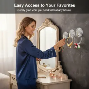 Transparent No-Trace Hook, Strong Adhesive Hook, No Drilling Plastic Hook, Powerful Sticky Hook, Wall Mounting Accessory