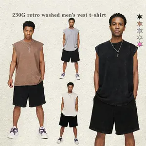 Men's Vintage Washed Tank Top | Retro Sleeveless Crewneck Loose Pullover Vest | Summer Casual Vacation Streetwear