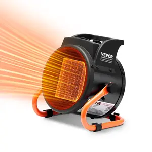 VEVOR Greenhouse Heater, 1500W Fast Heating with Overheat Protection, 2-Speed Setting Small Grow Tent Heater, Electric Portable Heater Fan for Green House, Flower Room, Workplace, IP24 Waterproof