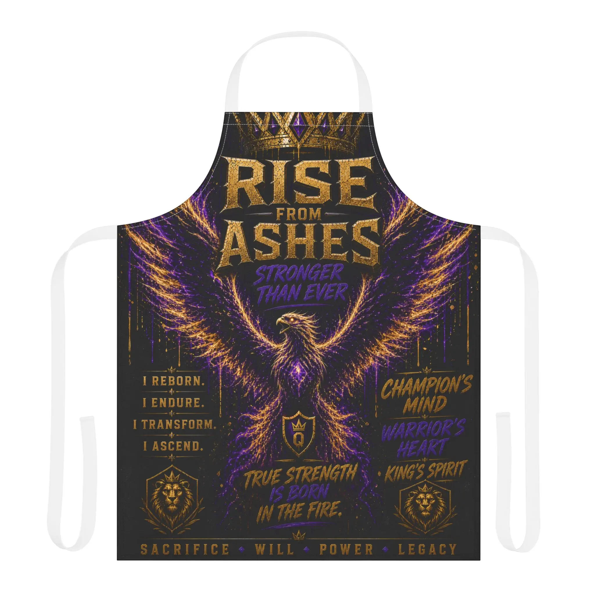 Rise From Ashes Phoenix Design Apron | Inspirational Kitchen Apron