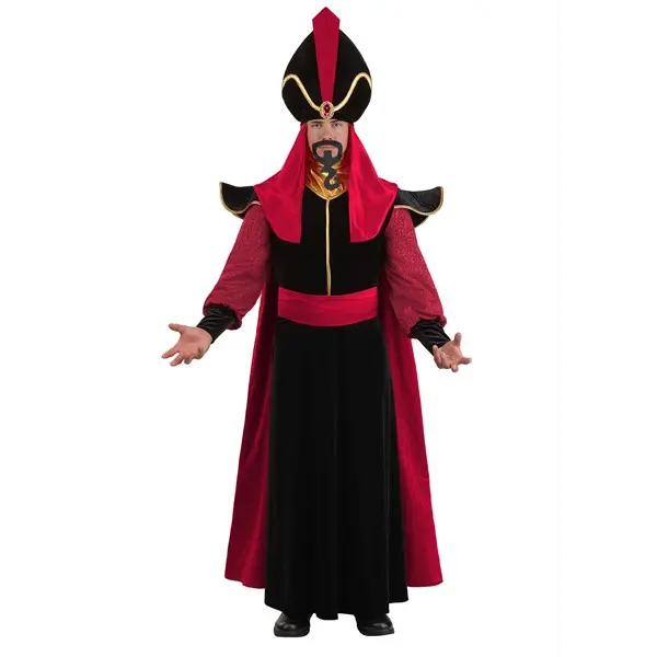 HalloweenCostumes Men's Disney Aladdin Jafar Costume, Velvet Robe, Foam-Accented Cape, Themed Special Occasion Clothes (© Disney)