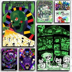 Anime H-Homestuck Poster Unframed Art Print HD Sticky Waterproof Wall Art | High Quality Print Aesthetic Home Living Bedroom Bathroom hallway Decor Trendy Room Decoration | Multiple Size Options Available