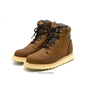 MEN'S 6" SOFT TOE CRAZY LATON DOUBLE DENSITY SOLE LEATHER WORK BOOT-SB610