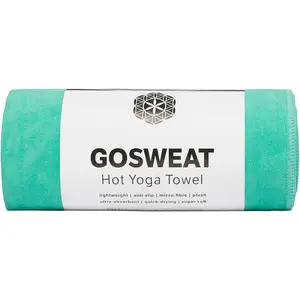 GoSweat Non-Slip Hot Yoga Towel with Super-Absorbent Soft Suede Microfiber in Many Colors, for Bikram Pilates and Yoga Mats.