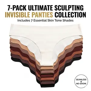 Women's 7-Pack Seamless No Show Panties Invisible Briefs Everyday Underwear Collection
