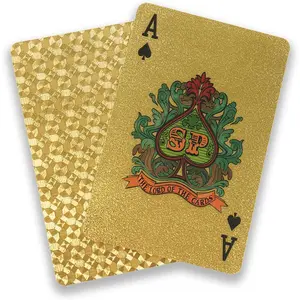 Gold Playing Cards 2 Pack, Waterproof Plastic Playing Cards, Card Games for Party, Pool, Beach, Outdoor and Family Game Night