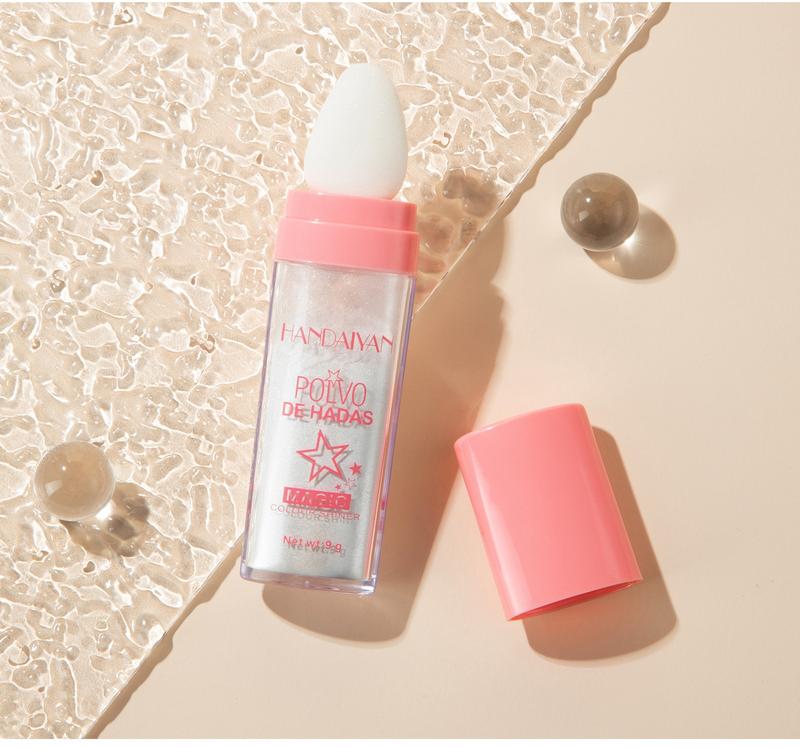 HANDAIYAN Fairy Dust Highlighting Powder Glitter Highlighter Makeup Full Body Pearlescent Glitter for Face Eyes Lips Hair Body Sparkling Summer Party Body Glitter Cosmetic Glow Lightweight Non-Greasy Multi-Use