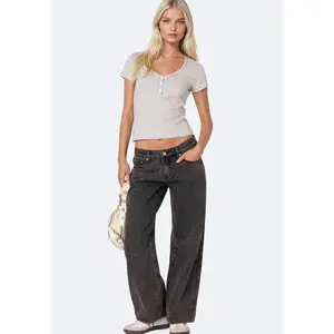 EDIKTED Petite Raelynn Washed Low Rise Jeans