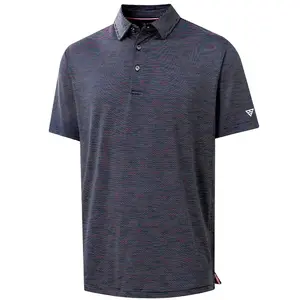 Men's striped golf polo shirt short sleeved, dry and comfortable, moisture wicking collar sports top(Sheet)
