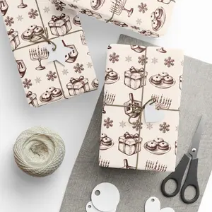 Vintage Hanukkah Gift Wrap — Dreidels, Menorahs & Presents Wrapping Paper