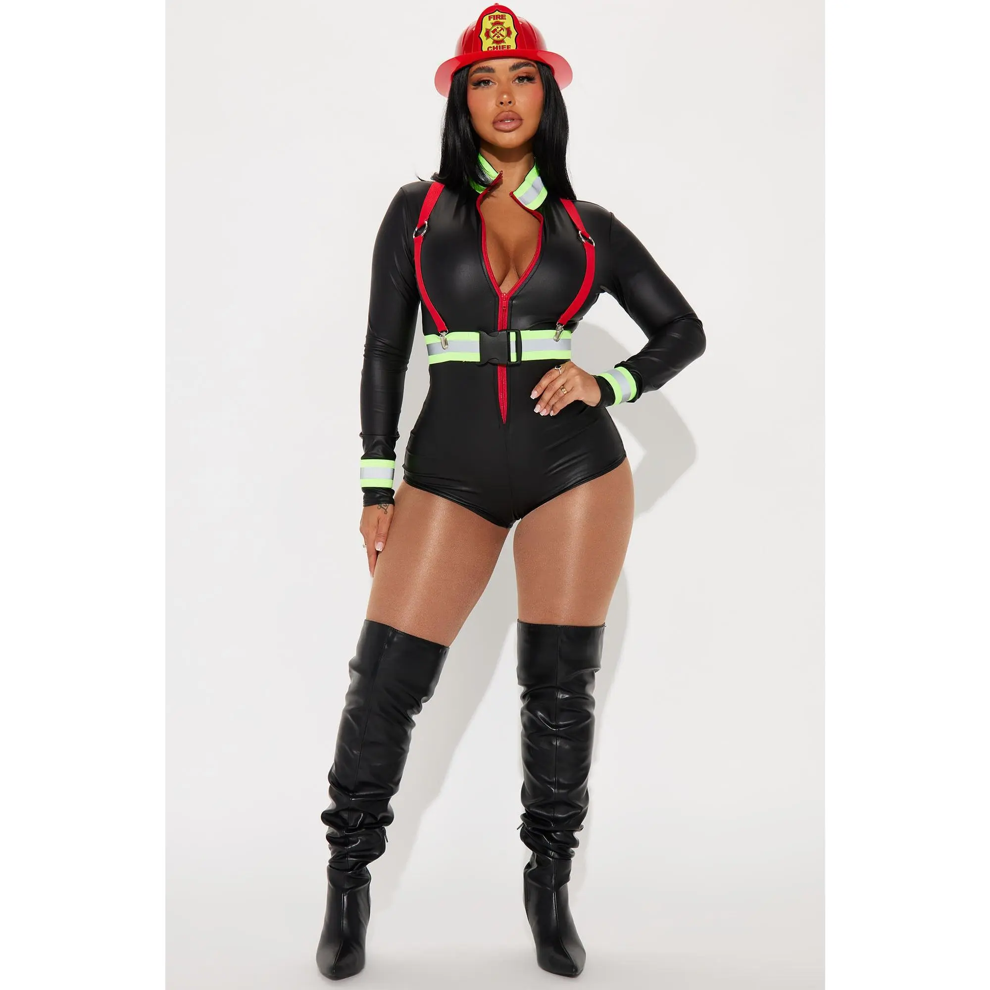 Hot In Here Firefighter 3 Piece Costume Set - Black