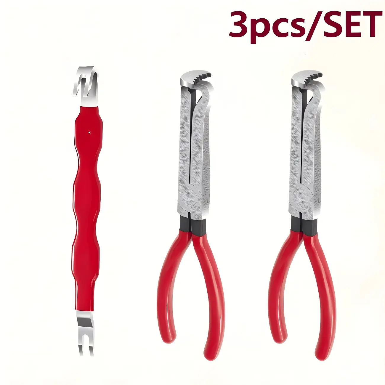 3pcs Electrical Disconnect Pliers Multi-Use Kit - Quick Release Automotive Plug Connector Separator, Hose Clamp Tool for Car Repair, Truck Maintenance