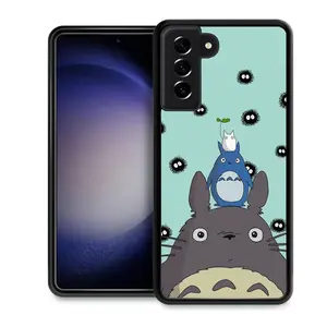 Anime Manga Spirited Away Totoro Face Man Ghibli Phone Case for Samsung Galaxy S25 Ultra S25 S24 S23 S22 Plus Ultra FE Soft TPU Protaection Rugged Durable Back Cover for Girl Gifts