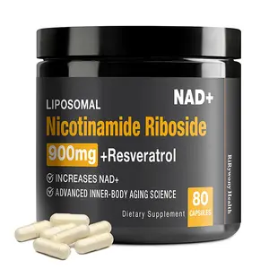 NAD+ Supplement 900mg with Nicotinamide Riboside, Resveratrol & Quercetin – Cellular Energy, Brain Function & Wellness Support for Women and Men, Pure Organic NAD Plus, 80 Capsules