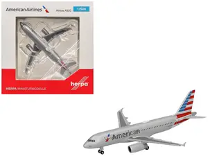 Airbus A320 Commercial Aircraft "American Airlines" (N680AW) Silver with Blue and Red Tail 1/500 Diecast Model Airplane by Herpa