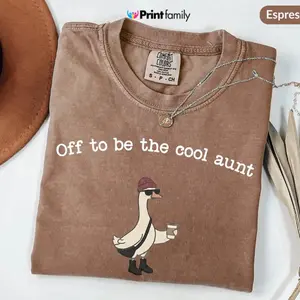 Comfort Colors Auntie Silly Goose Shirt, Cool Aunt T-Shirt, Cool Aunts Club New Pregnancy Announcement Tee - Printfamily