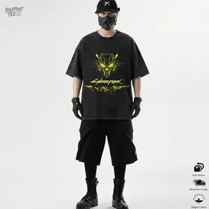 Cyberpunk Gamer Graphic Tees & Hoodies For Men | Best Guys Gifts | Oversized T Shirts, Y2K Vintage Clothing, Acid Washed Men's T Shirts Top SAQ