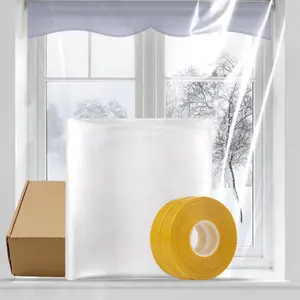 Thermal Shrink Window Insulation Film Kit 5 Pack (42"x210") - Heavy-Duty, Custom-Cut to Size | Blocks Drafts, Saves Energy | Easy DIY Install & Remove with Tape | Fits Home, Office, RV