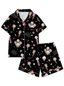 Teen Golden Girl movie Short Sleeve Pajama Set, Lounge Pajamas, Comfortable Sleepwear for All Seasons, Cute Loose-Fitting Nightwear Gift