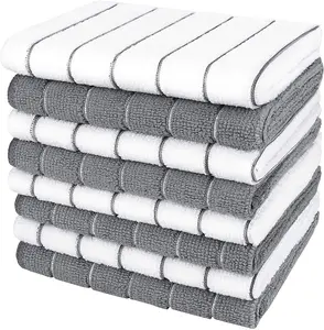 AIDEA 8-Pack Kitchen Towels Soft Absorbent 12x12 Dish Cloths for Household Cleaning Drying Multi-Purpose Kitchen Use 87 Polyester 13 Polyamide